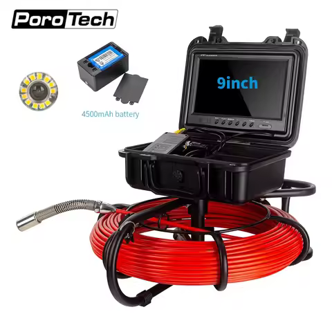 WP9600FD Professional Sewer Pipe Camera 100ft Flexible Cable & Waterproof Camera Probe Self-balancin
