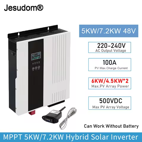 5KW/7.2KW MPPT Hybrid inverter Battery Voltage 48V to 220-240VAC Output Max. PV Input 500VDC and PV 
