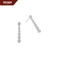 Top Cash Jewellery 10K Lab Grown Button Line Diamond Stud Earrings