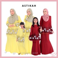 Astikah Baju Kurung Moden Lace 🔥 Plain Babydoll Plussize Sedondon Raya Ibu Anak Ruby Red Soft Yellow Merah Kuning