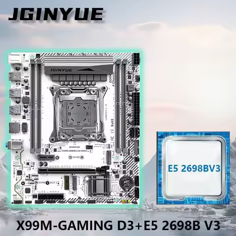 JGINYUE X99 GAMING D3 Motherboard M-ATX combo E5 2698B V3 16C32T CPU kit For DDR3 RAM ARGB Office/ho