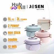 HUB4ALL JOSEN 5L Multi Cooker Electric Hot Pot Cooker with Steamer Ceramic Coating Non Stick Electri