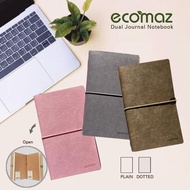 ECOMAZ PU LEATHER TRAVEL JOURNAL NOTEBOOK PLAIN/DOT 80S 100G/ECOMAZ PU KULIT DIARI PERJALANAN NOTEBO