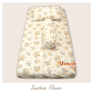 Sprei 90x200 Single Aesthetic Motif Kotak Kotak Sudut Karet