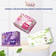 Combo of 5 packs of Singapore UUcare Antibacterial Sanitary Napkins