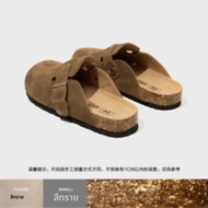 รองเท้าแตะผู้หญิงแบบสวม Boken รุ่นใหม่ปี 2025 พื้นนุ่ม หัวแบบตกปลา สวมแบบกึ่งสลิปออน ส้นหนา เพิ่มควา