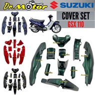 SUZUKI GSX 110 GSX110 GXS COVERSET COVER SET BODY CAVER KAVER BODY SET COMPLETE BLACK RED GREEN DARK