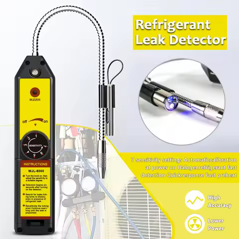 Freon Leak Detector Refrigerant Halogen Leak Detector Portable R134a R410a R22a R600a R290 CFCs HCFC