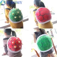 JEROMY Turtle School Bag, Super Koopa Turtle Shell Plush Backpack, Boys Gift Cartoon Anime Green Bow