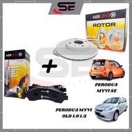 MERGENT Disc Rotor Myvi Old 1.0 1.3cc Myvi SE Depan Rotor Disc Brake Pad Depan Myvi G1 Front Disc Br
