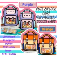Cute Bag Shaped Ziplock Resealable Storage Pouch For Kids Party Goodie Bags, Children’s Day, Snacks &amp; Gift
