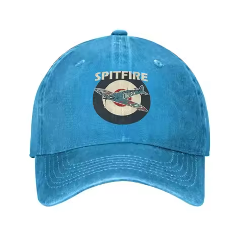 Cotton RAF Spitfire Aircraft Roundel WW2 War Plane Baseball Cap Personalized Adult Supermarine Airpl