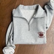 Women's Casual Pullover Sweatshirt, Minimalist American Football "Sunday Funday" Graphic Print, High