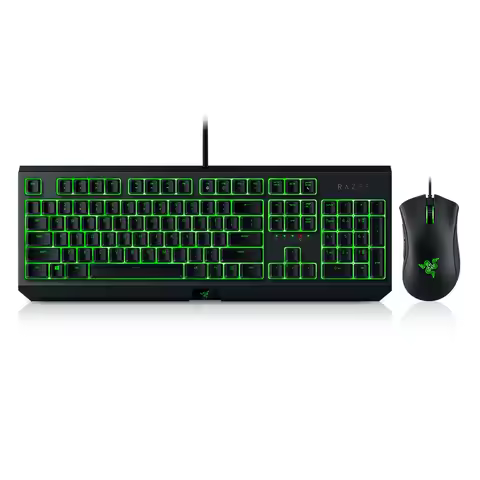 Razer BlackWidow Essential Mechanical Gaming Keyboard Green Switches And Razer DeathAdder Essential 