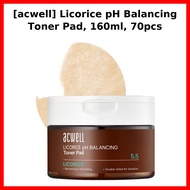 [acwell] Licorice pH Balancing Toner Pad, 160ml, 70pcs / Korean Toner Pad / Exfoliating Formula by D