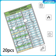 [Ahagexa] 20Pcs Conversion Chart Stickers, Fraction and Decimal to Metric Waterproof Measurement Che