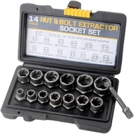 Bolt and Nut Removal Tool Kit 14 Pieces Bolt Extractor Tool Set with Storage Case Damaged Bolt Nut R