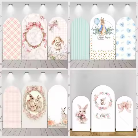 Cartoon cute Peter Rabbit customizable children's outdoor birthday party arch arrangement photograph