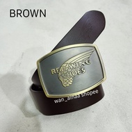 RED WING BELT BUCKLE GENUINE LEATHER TALI PINGGANG KULIT KEPALA TEMBAGA