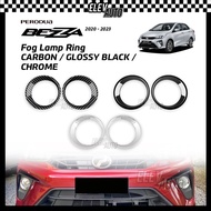 Perodua Bezza 2020 - 2023 Fog Lamp Ring Chrome Carbon Trim Cover Accessories Gearup Bodykit 2022