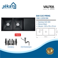 Bak Cuci Piring | Kitchen Sink | Bak Double Bowl | Valpra VHE-12050 BK