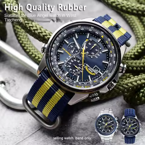 Watch strap accessories for CITIZEN Sky Eagle Blue Angel AT8020 JY8078 2nd generation high-quality n