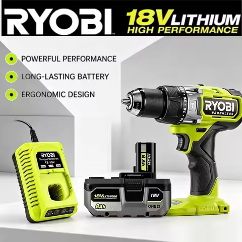 RYOBI One+ P108 18V Rechargeable Battery, Premium Original, Perfect Replacement for P104 P107 RB18L2