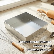 SQUARE TIN 4.5cm HEIGHT SIZE 19x19cm Cake Mold Cake/ Sponge Cake/ Tart/