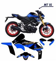Sticker decal fullbody MT 15 variasi stiker keren motor MT 15 motif Petronas hitam biru M-D6-002