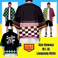 Japanese Cosplay Kimono Kimetsu Demon Slayer Haori Adult Anime Tanjiro Giyu Kanji