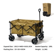 MOBI GARDEN Camping Wagon Folding Trolley 190L Cart Large Capacity Luggage Handle Travel Shopping Ou