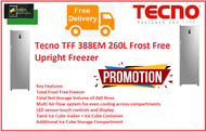 Tecno TFF 338EM 260L Frost Free Upright Freezer / FREE EXPRESS DELIVERY