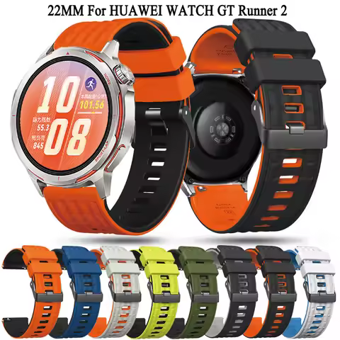 22mm Silicone Watch Strap For HUAWEI WATCH GT Runner 2 Replacement Watchband For HUAWEI GT6 Pro GT5 