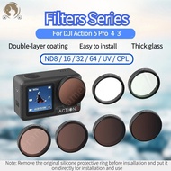 aMagisn Lens Filter Kit for DJI Action 5 Pro/4/3 UV ND Filter & CPL Polarizing Lens Set