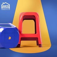 [特價]【Amos】(6入)台灣製塑膠椅/高賓椅/辦桌椅紅色