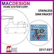 MECO 2217 SST SINK FAUCET 1/2" X 4" (LEVER HANDLE) STAINLESS HIGH QUALITY MACDESIGN HOME (OFFICIAL S