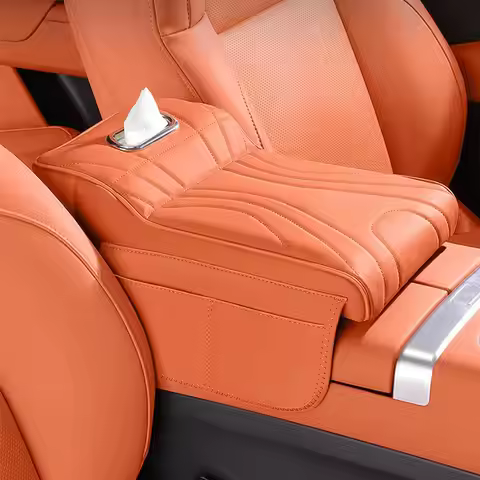 for HAVAL H9 2rd 2024 2025 Car Armrest Box Height Increase Pad Leather Protective Cover Storage Bag 