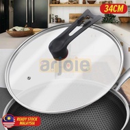 Arjoie [ 34CM ] Kitchen Glass Wok Lid Cover / Penutup Periuk Masak Kaca / 【34CM】厨房玻璃锅盖盖