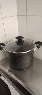 Cooking Pot日式麥飯石雙耳高身煲加深湯鍋麥飯石鍋22cm