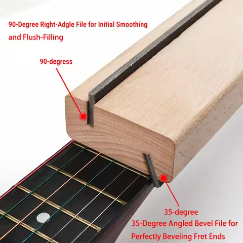 Fret End Beveling File 35/90 Degree 2 in 1 Fret Crowning End Fret File Guitar Bass Fret End Dressing