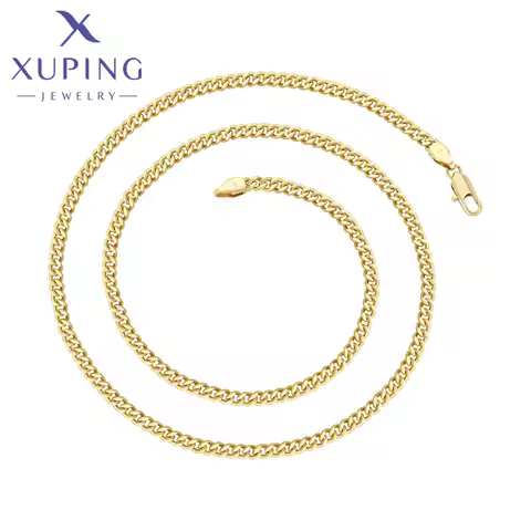 Xuping Jewelry New Arrival 59cm Simple Necklace of Light Gold Color Women Exquisite Gift X000950964
