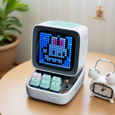 Divoom Ditoo-Pro Speaker Mini Retro Pixel Art Bluetooth Portable Alarm Clock DIY LED Display Board C