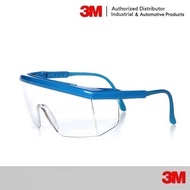 3M 1711 Safety Glasses (Safety Glasses) STRING-RAYS Blue Frame Clear Lens Eyewear Protection