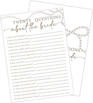 Lesixur Pearl Bridal Shower Games 30 Guests - Twenty Questions About The Bride - Couples Engagement 