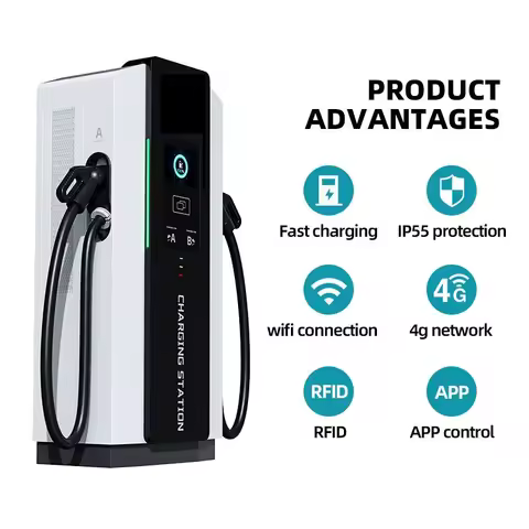 DC Fast Charger 60kW EV Charging Station Dual Gun Floor Mounted Electric Vehicle Charging Pile For C