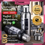 HOMENESS 316 Stainless Steel Large Capacity Tumbler Thermos Bottle | Tumbler Tahan Sejuk Besar Termo