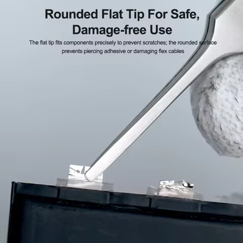 RELIFE T2 Precision Tweezers Flat Round Tip Non Magnetic Comfort Grip for Electronics SMD Repair