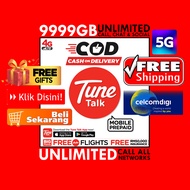 FREE Tunetalk Sim Card Unlimited Internet Data Call Hotspot Simkad Prepaid Celcom Digi GPS CCTV Car Android Player