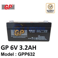 GENUINE GP 6V 3.2Ah Rechargeable Sealed Lead Acid Battery - GPP632