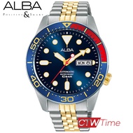 (ผ่อนชำระ สูงสุด 10 เดือน) ALBA Automatic นาฬิกาข้อมือผู้ชาย สายสแตนเลส รุ่น AL4185X1 / AL4185X (สองกษัตริย์ / Pepsi)